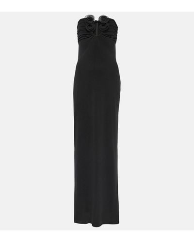 Magda Butrym Floral-applique Gown - Black