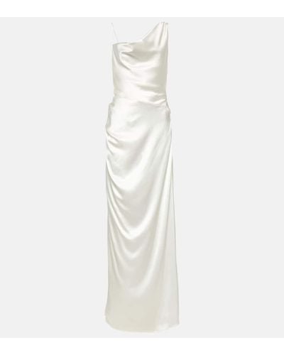 Vivienne Westwood Bridal - Abito lungo Minerva in raso di seta - Bianco