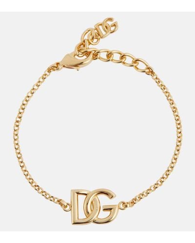 Dolce & Gabbana Bracciale a catena con logo - Metallizzato