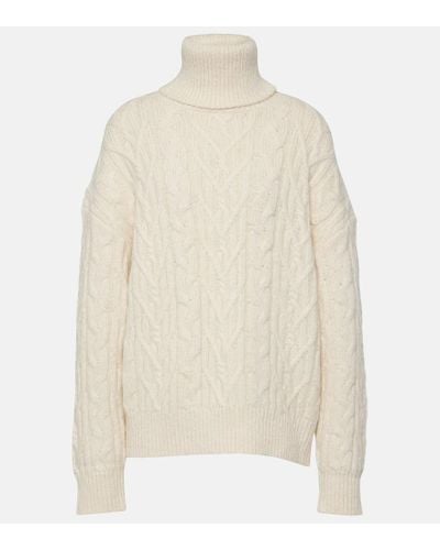 Nili Lotan Annie Alpaca-blend Turtleneck Sweater - White