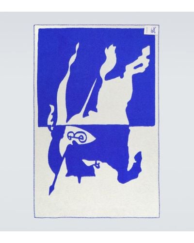 Burberry Coperta EKD in lana - Blu