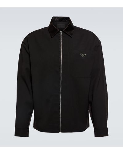 Prada Chaqueta bluson de lana virgen - Negro