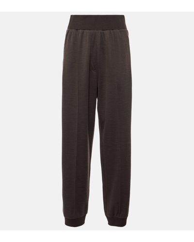 Loewe Wool And Cashmere Straight Trousers - Brown