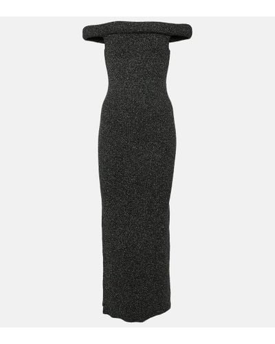 Totême Off-shoulder Knit Maxi Dress - Black