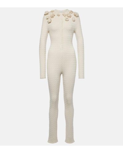 Magda Butrym Cable-knit Silk Jumpsuit - Natural