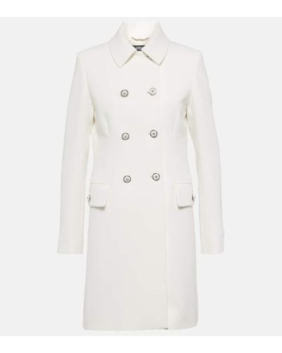 Versace Double-breasted Crepe Coat - White