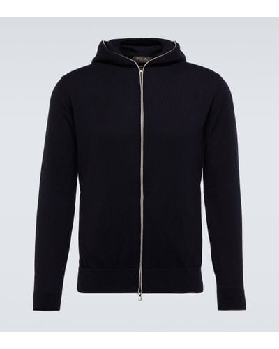 Loro Piana Cashmere And Cotton Hooded Jacket - Blue