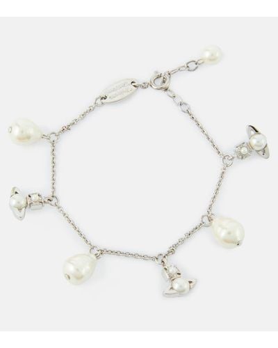 Vivienne Westwood Emiliana Charm Bracelet With Pearls - White