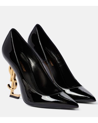 Saint Laurent Zapatos de tacón opyum de cuero negro