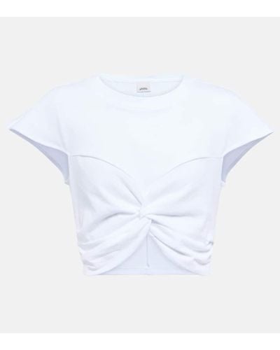 Isabel Marant Zineae Cotton Jersey Crop Top - White