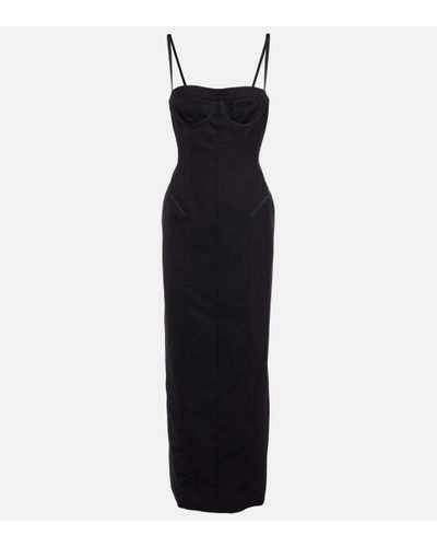 Thom Browne Corset Wool And Silk Maxi Dress - Black
