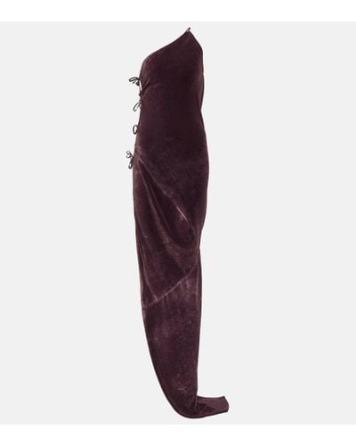 Rick Owens Taco Velvet Maxi Gown - Purple