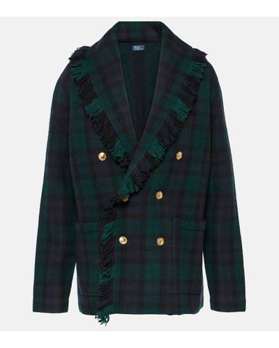 Polo Ralph Lauren Blazer cruzado de lana a cuadros - Verde