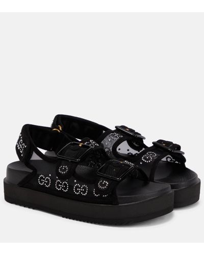 Gucci Sandales GG a plateforme et ornements - Noir