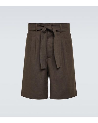 Commas Bermuda-Shorts aus einem Leinengemisch - Grau