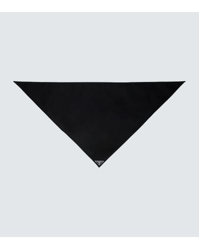 Prada Pañuelo Re-Nylon con placa del logo - Negro