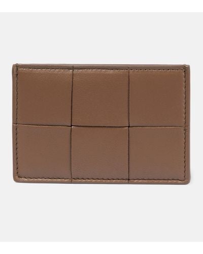 Bottega Veneta Cassette Leather Card Holder - Brown