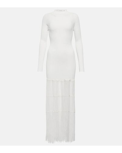 Khaite Cedar Fringed Maxi Dress - White