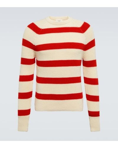 Ami Paris Striped Sweater - Red