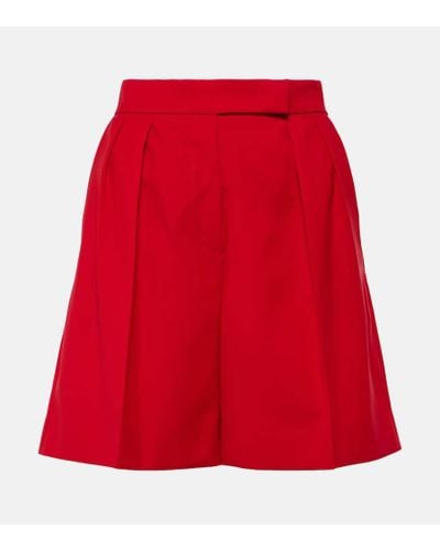 Max Mara Jessica High-rise Virgin Wool Shorts - Red