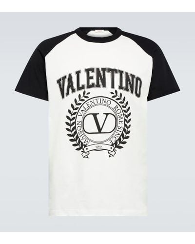 Valentino Camiseta de algodon estampada - Negro