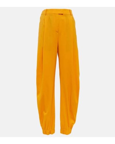 The Attico Pantaloni Rey in gabardine a vita alta - Arancione