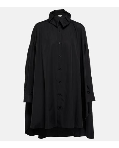 Noir Kei Ninomiya Cotton Poplin Shirt Minidress - Black