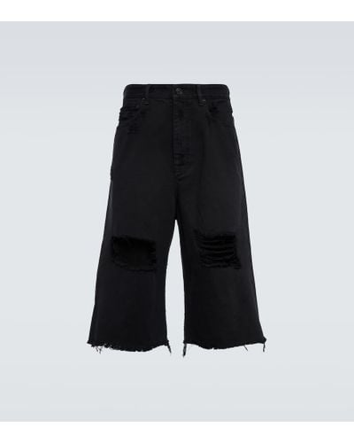 Balenciaga Shorts di jeans - Nero