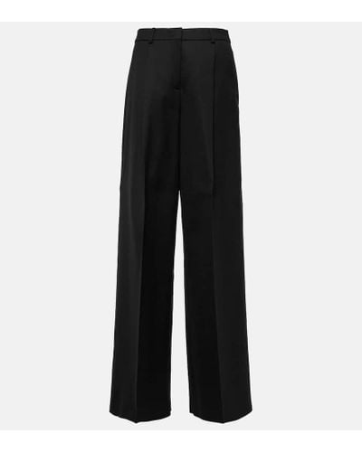 Sportmax Zirlo Cotton-blend Wide-leg Pants - Black