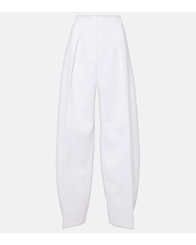 Jacquemus Barrel-Hose Le Pantalon Ovalo aus Cady - Weiß