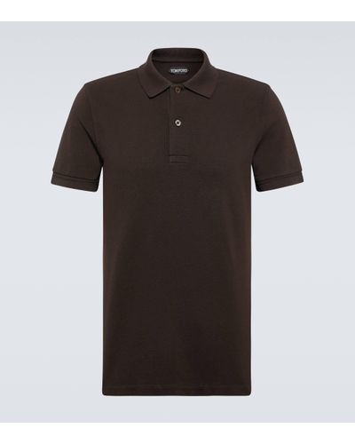 Tom Ford Cotton Pique Polo Shirt - Black