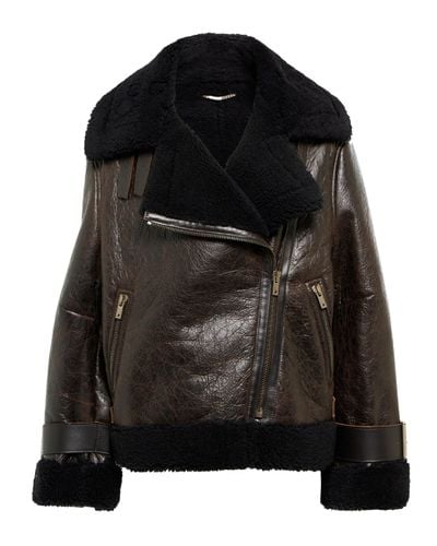 Golden Goose Shearling-lined Leather Jacket - Black