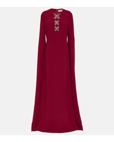 Elie Saab Vestido de fiesta en crepe adornado - Rojo