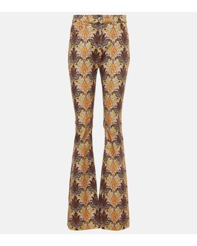 Etro Paisley High-rise Flared Jeans - Natural