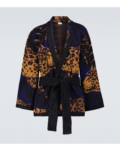 Saint Laurent Knitted Shawl Cardigan - Multicolour