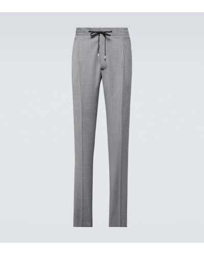 Lardini Easy Wear Wool-blend Straight Pants - Gray