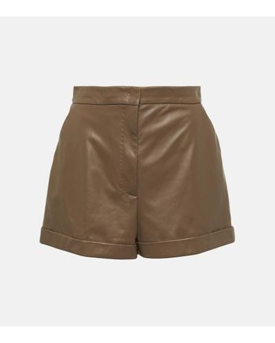 Max Mara Andorra Leather Shorts - Natural