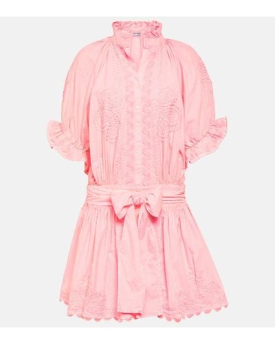 Juliet Dunn Hemdblusenkleid aus Baumwollpopeline - Pink