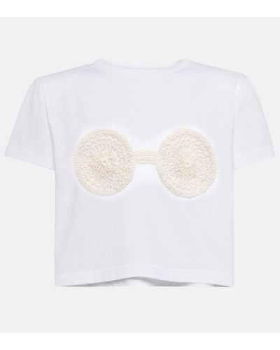 Magda Butrym Embroidered Cotton T-shirt - White