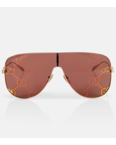 Gucci GG Shield Sunglasses - Brown