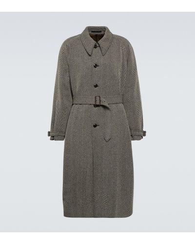 Giorgio Armani Mantel aus einem Wollgemisch - Grau