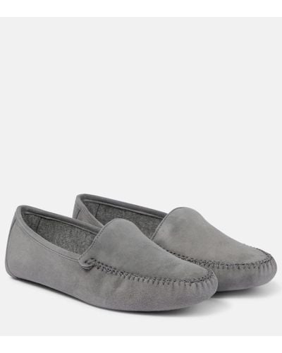 Loro Piana Lady Maurice Suede Slippers - Gray