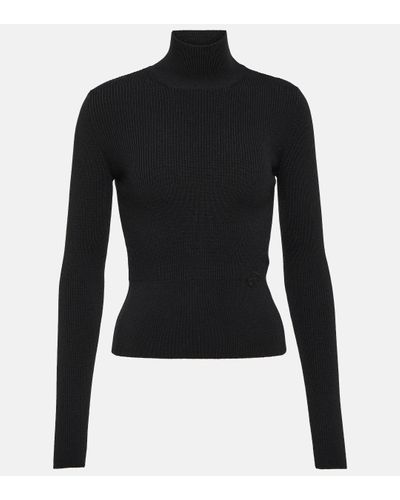 Patou Ribbed-knit Turtleneck Wool-blend Jumper - Black