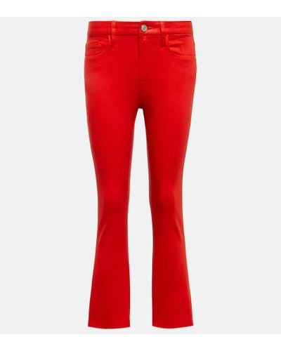 FRAME Le Crop Mini Boot High-rise Jeans - Red