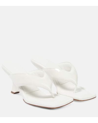 Gia Borghini Gia 6 Leather Thong Sandals - White