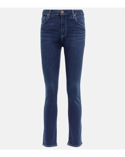 AG Jeans Jeans slim Mari de tiro alto - Azul