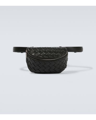 Bottega Veneta Sac ceinture en cuir Intrecciato - Noir