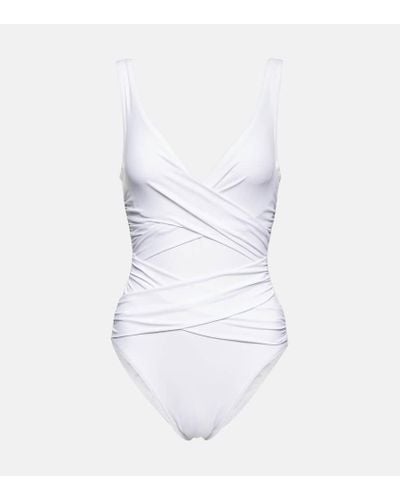 Karla Colletto Smart Ruched Swimsuit - White