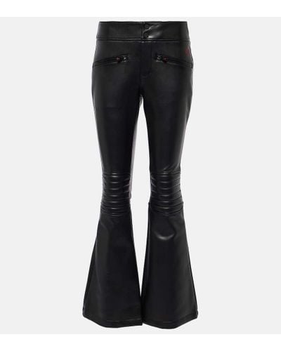 Perfect Moment Mid-rise Faux Leather Flared Pants - Black