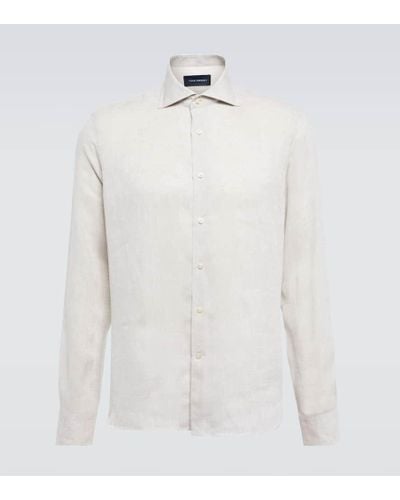 Thom Sweeney Camisa de lino - Blanco